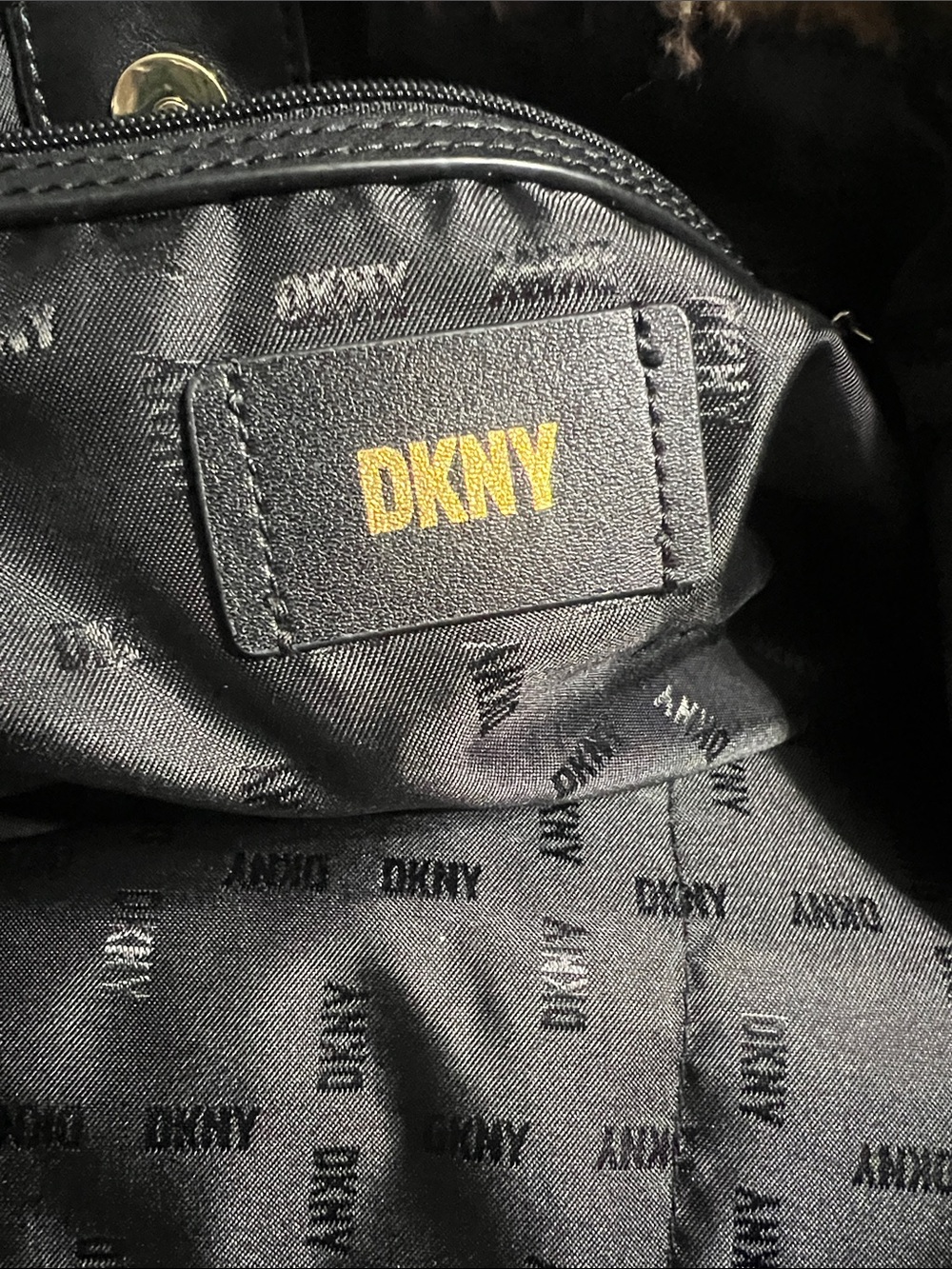 DKNY Leopard Print Faux Fur Shoulder Bag - Brown & Black - Picture 6 of 6